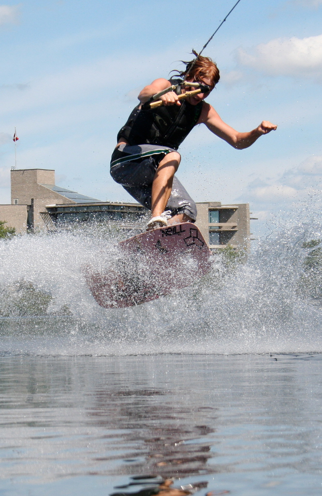 student kitesurfing at Trent University