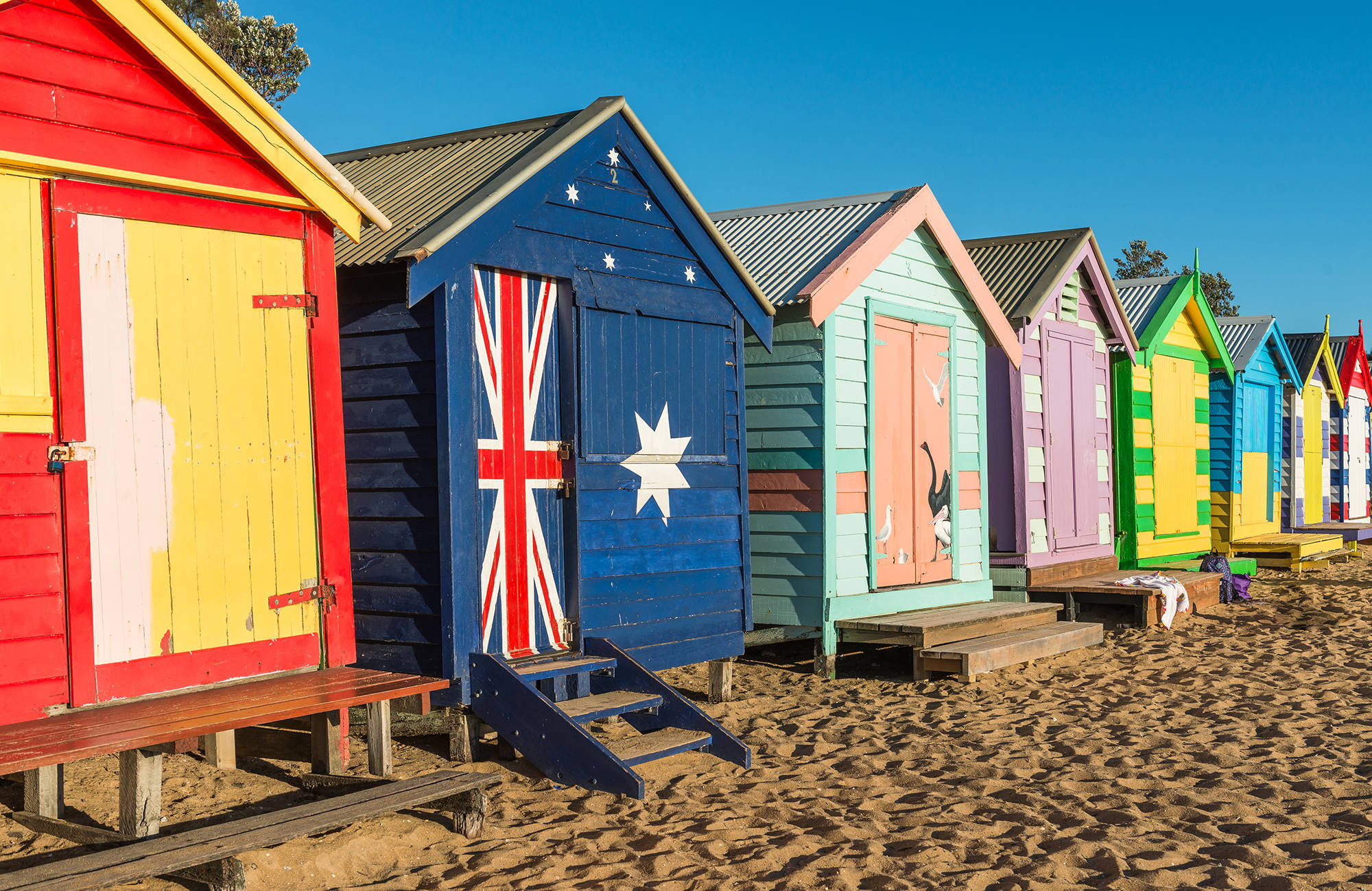 the colorful beach houses in st kilda in melbourne