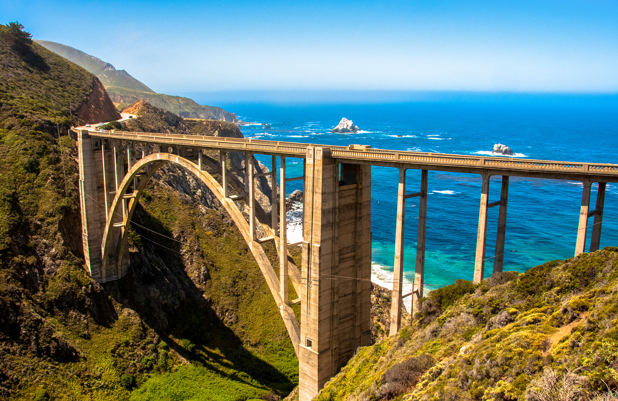 Bixby Creek Bridge on coastal highway 101 in California