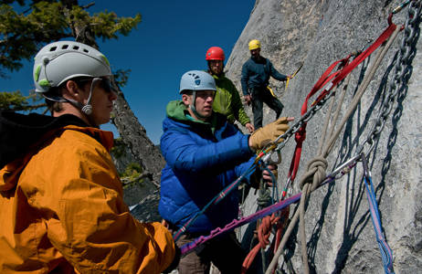 Students climbing in Canada
