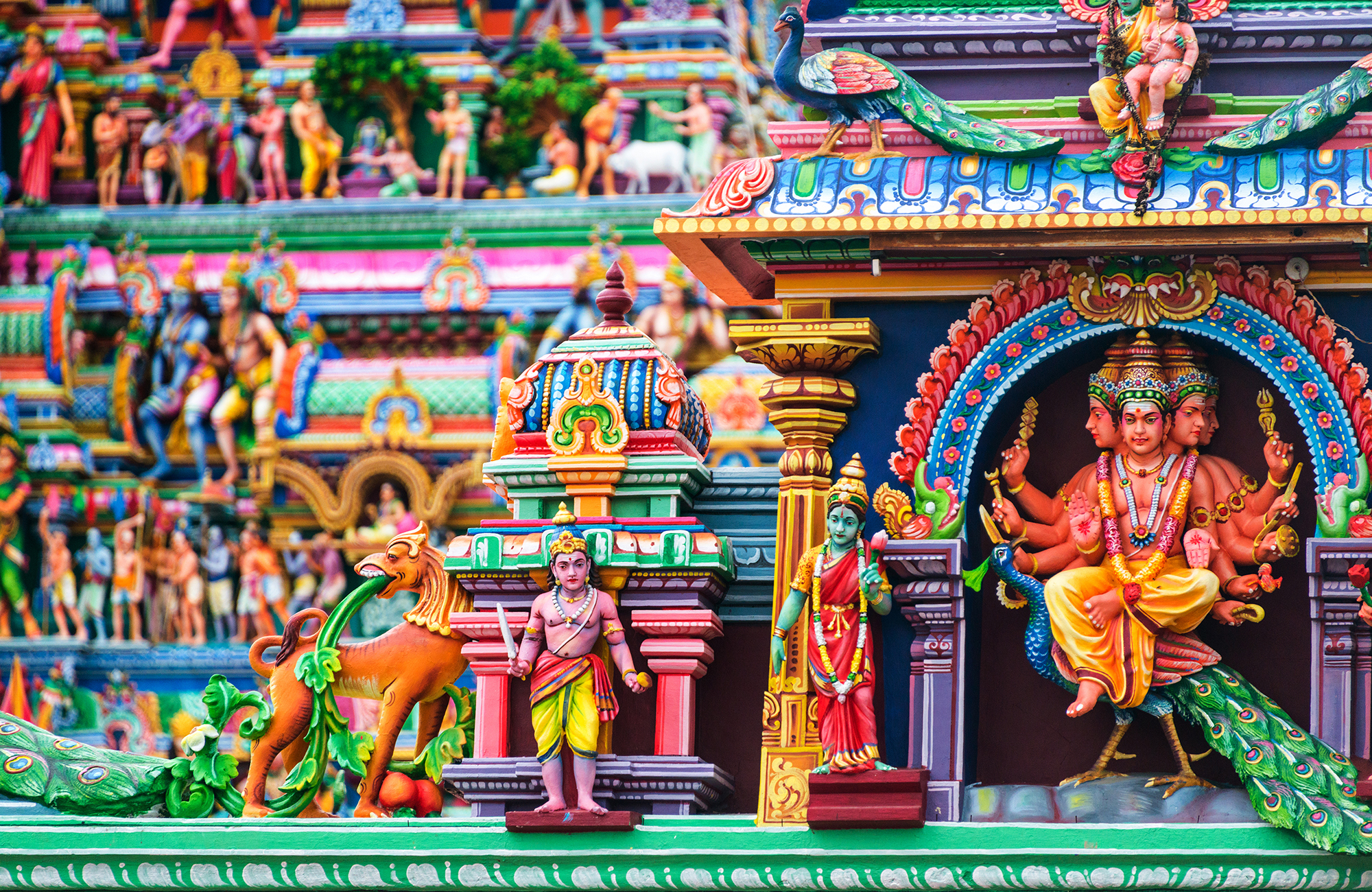 Colourful display in a the Kapaleeswarar temple in Chennai, India