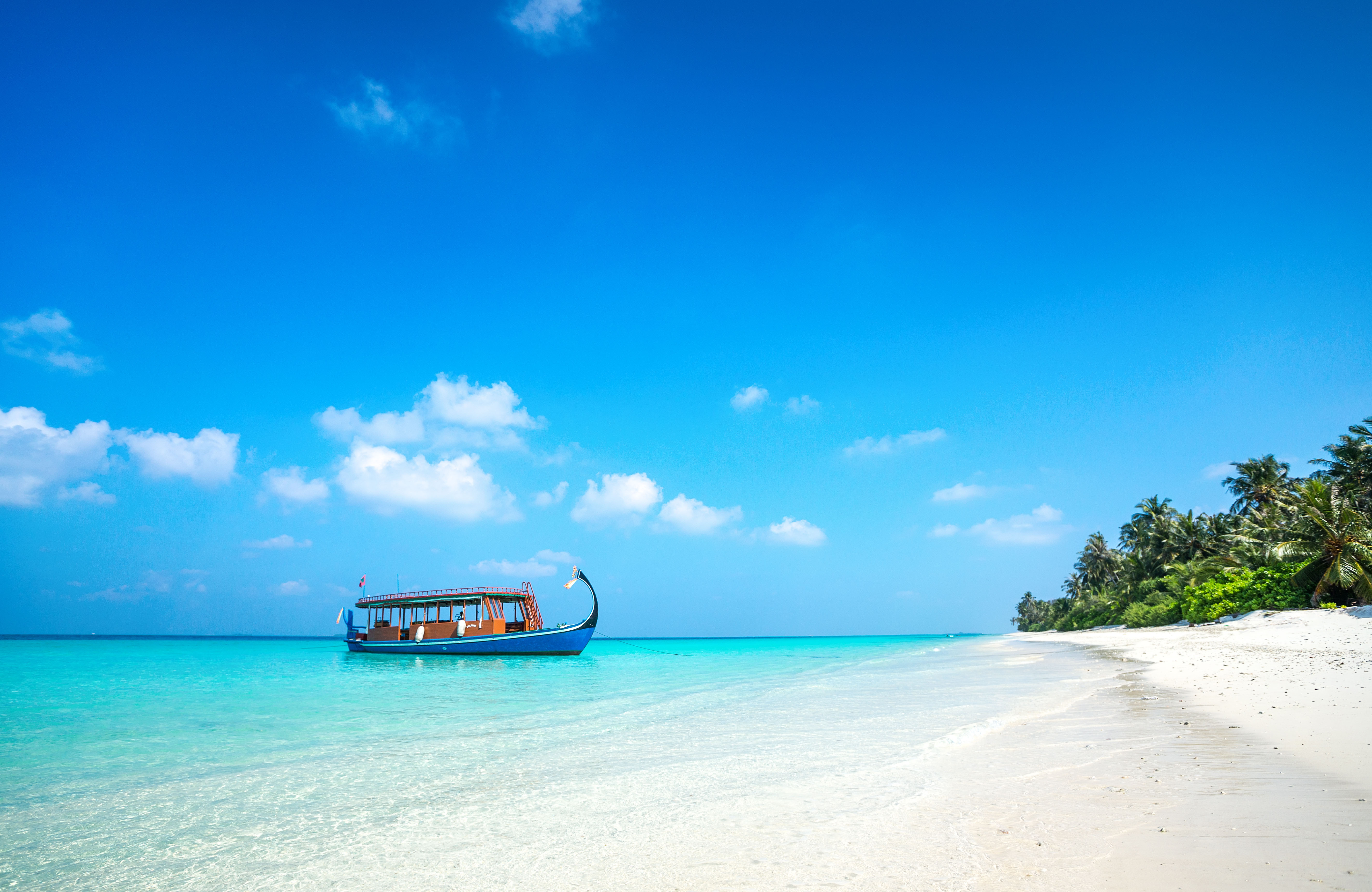 Ferry on the Maldives between islands