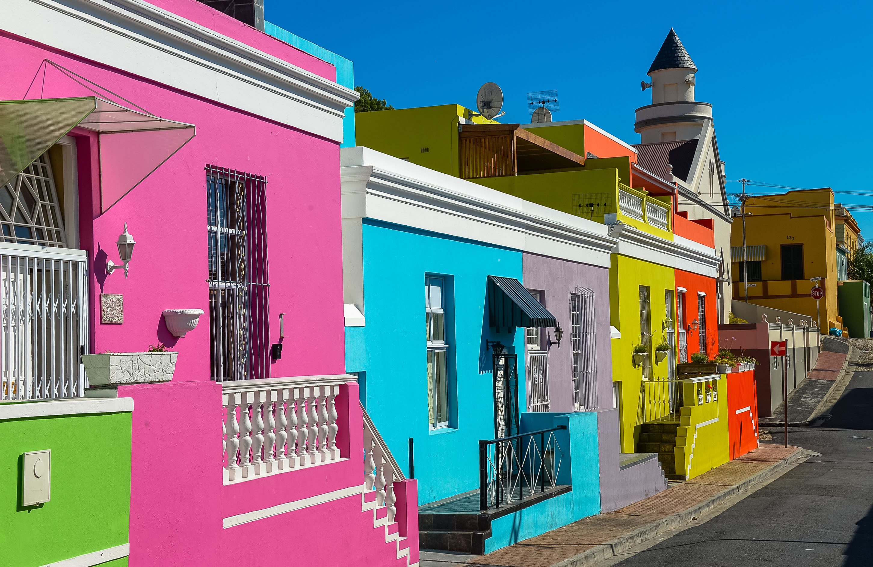 Coloured houses at Bokaap in Cape Town, South Africa