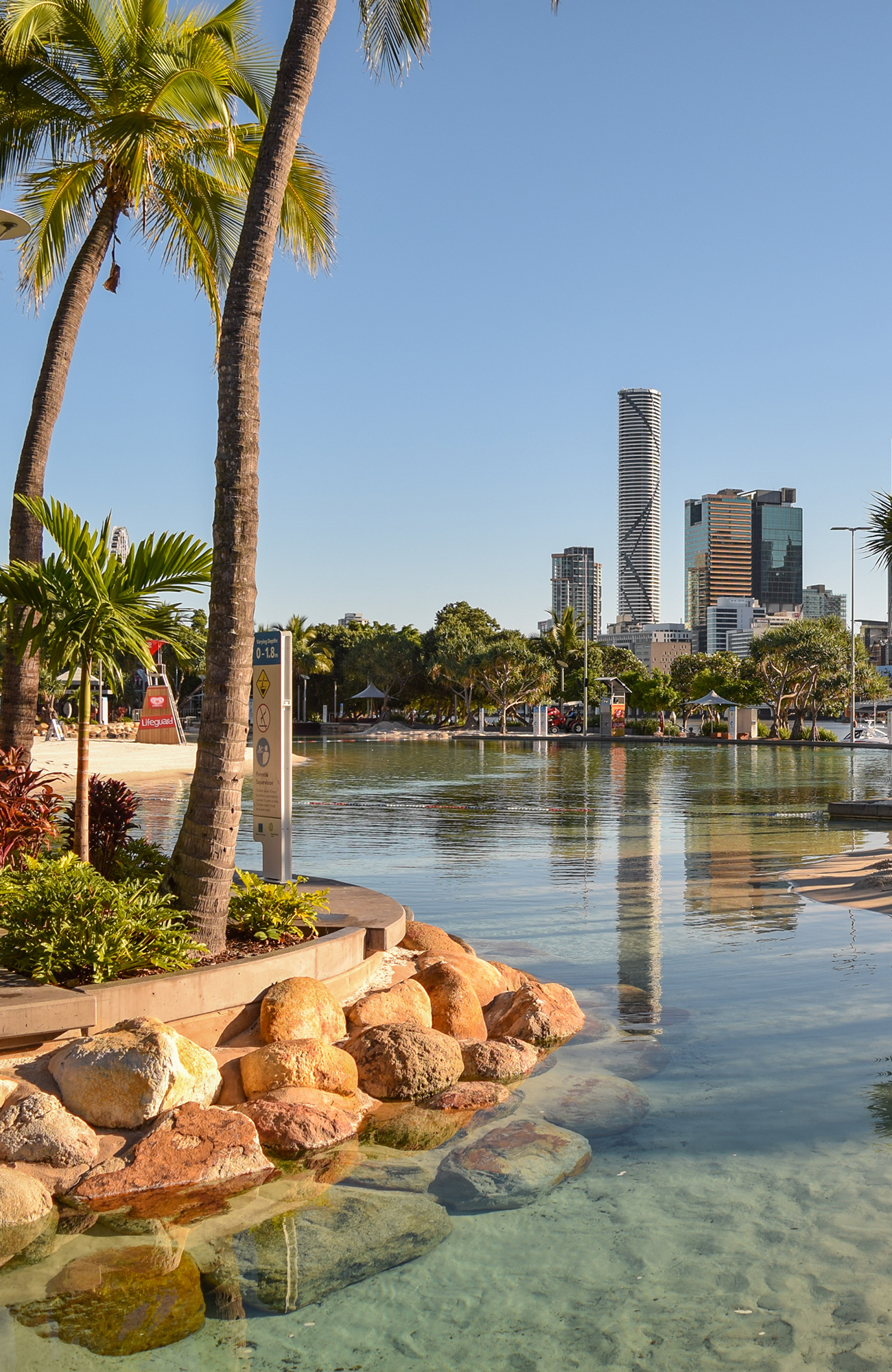 manmade beach in the centre of brisbane