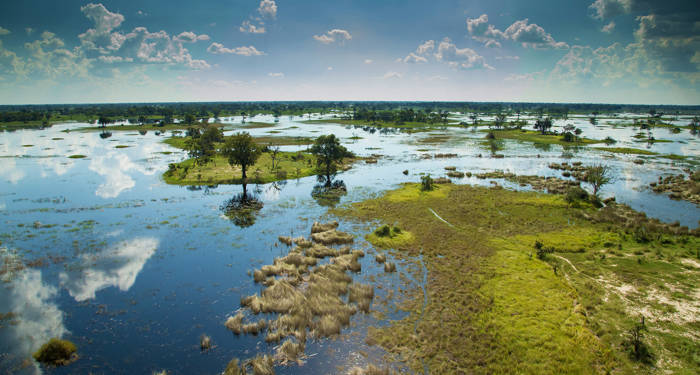 View over Okavango Delta from a plane | KILROY