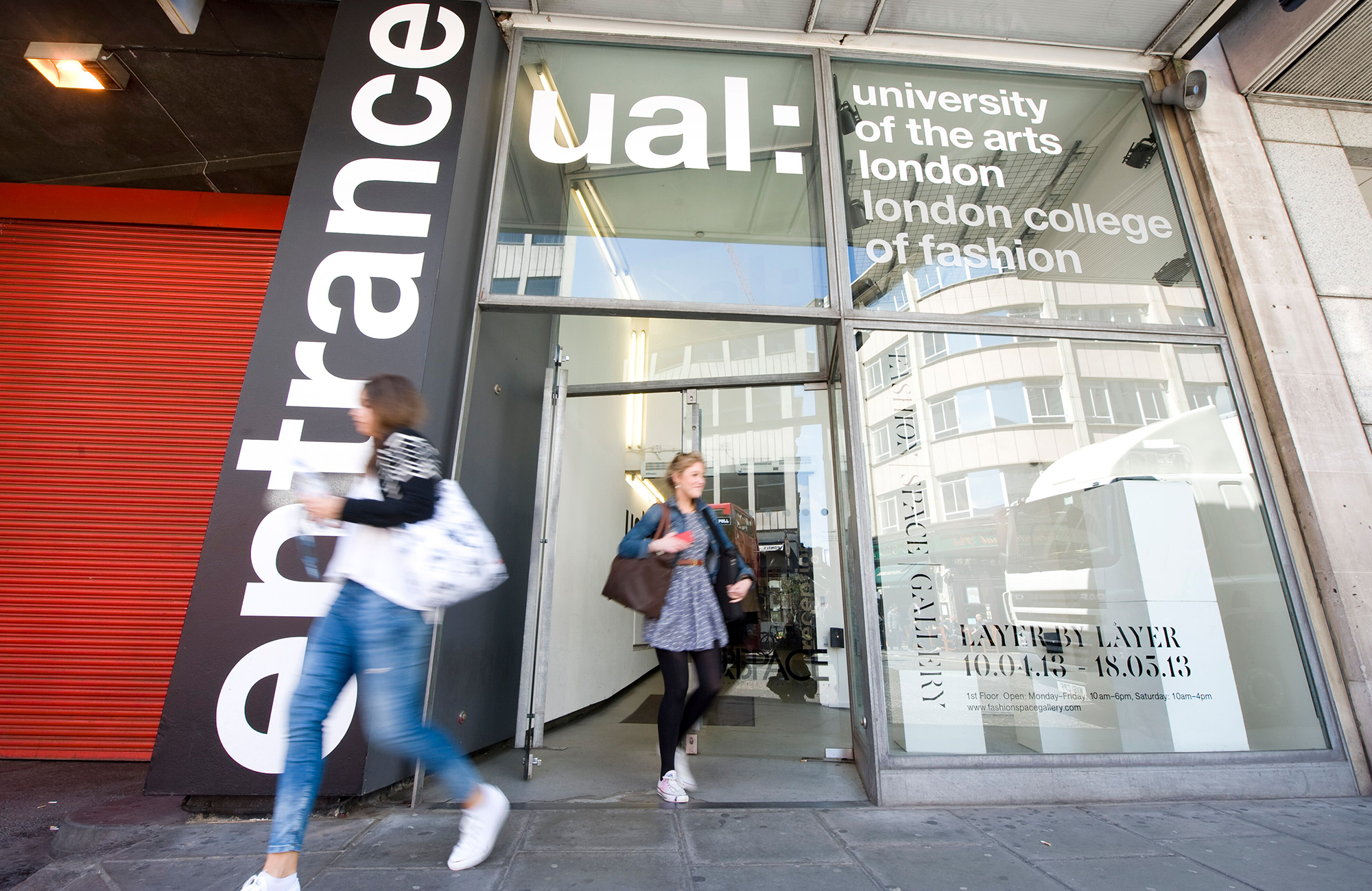 The entrance of University of the Arts London London College of fashion