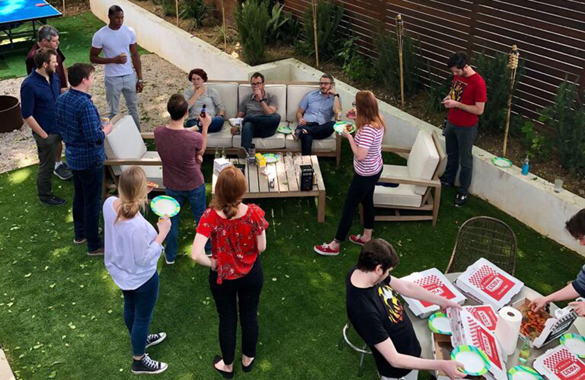 elin and friends in austin in texas while interning in HR