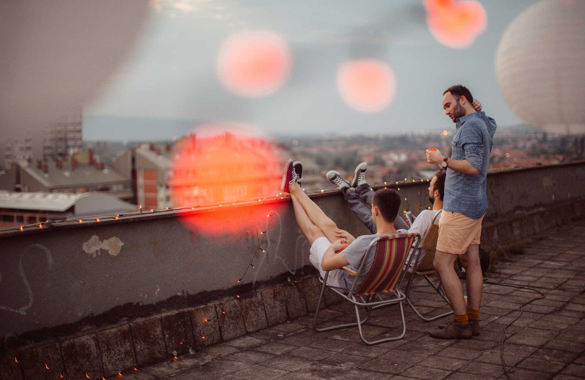 Education Two Guys On Rooftop Cover