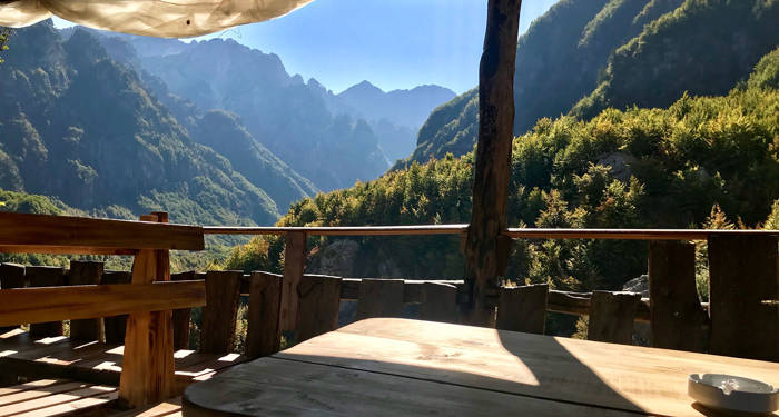 Enjoy a nice meal in the mountains of Albania