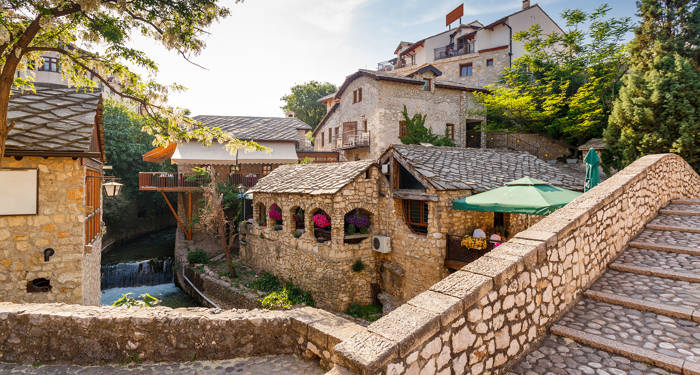 enjoy the old buildings of charming mostar in bosnia