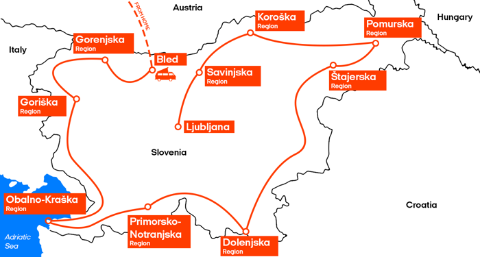 Slovenia Roadtrip Map 1380X776px