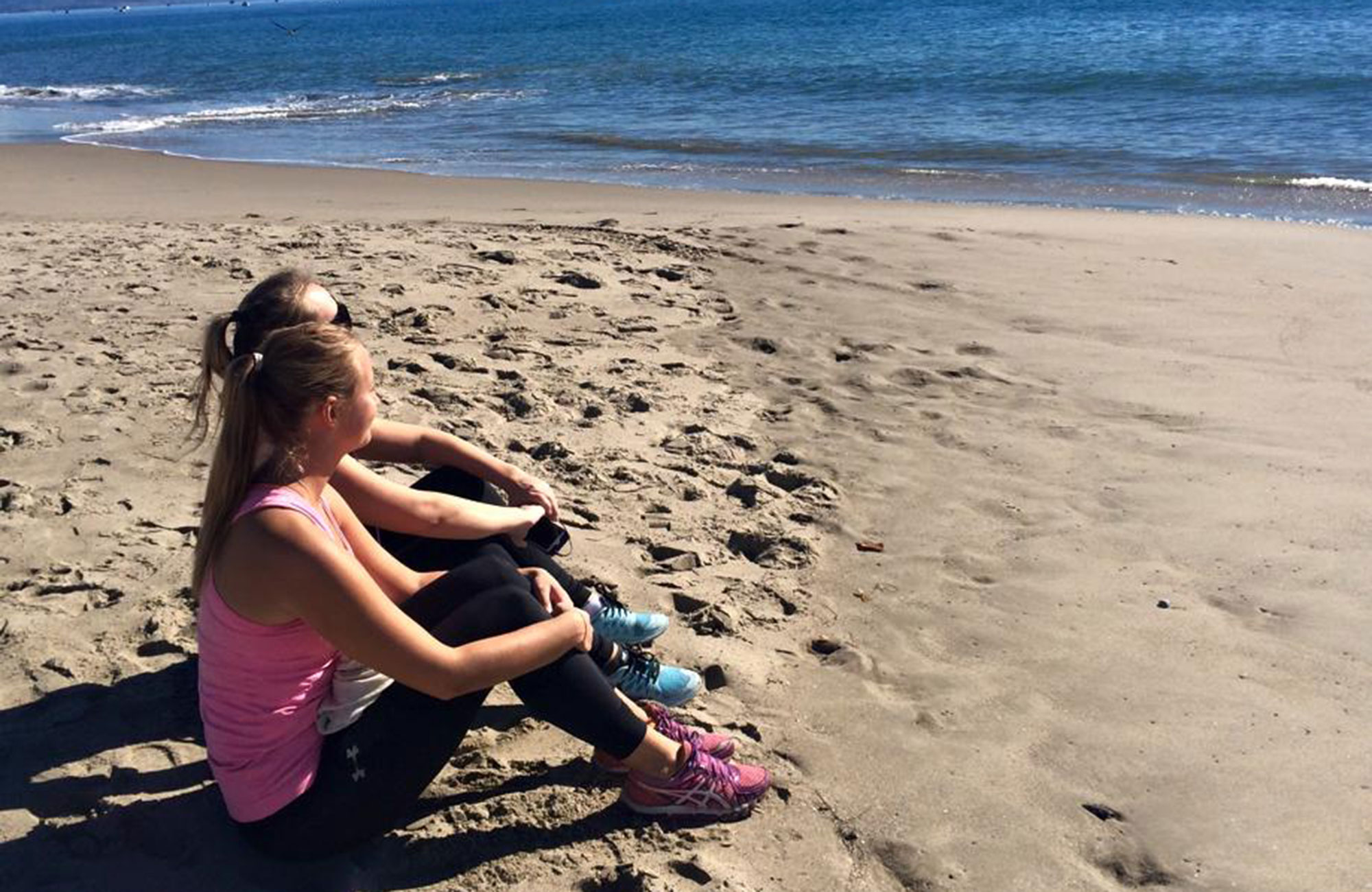female students at sbcc enjoy the beach