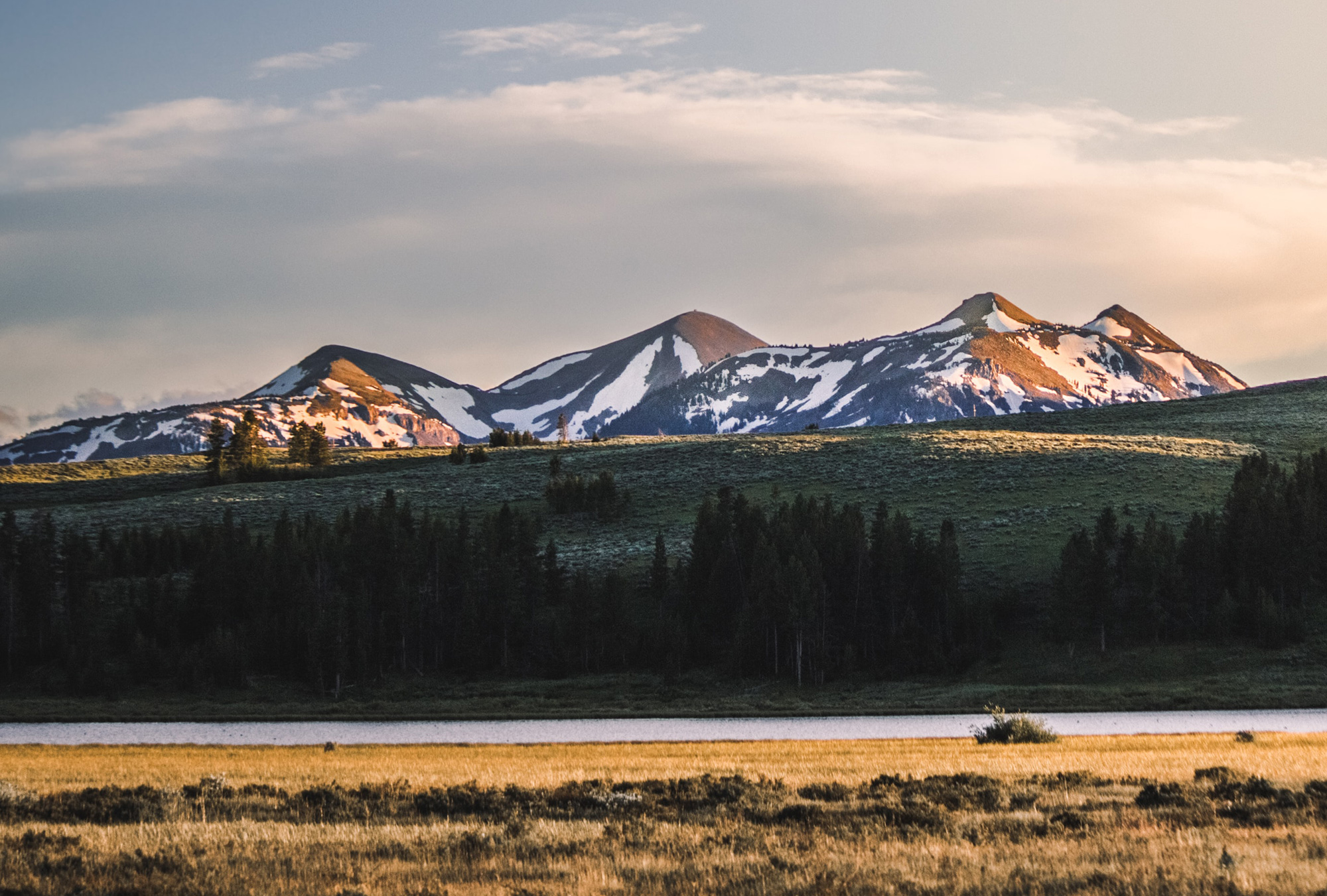 Snow-covered mountains in Yellowstone National Park
