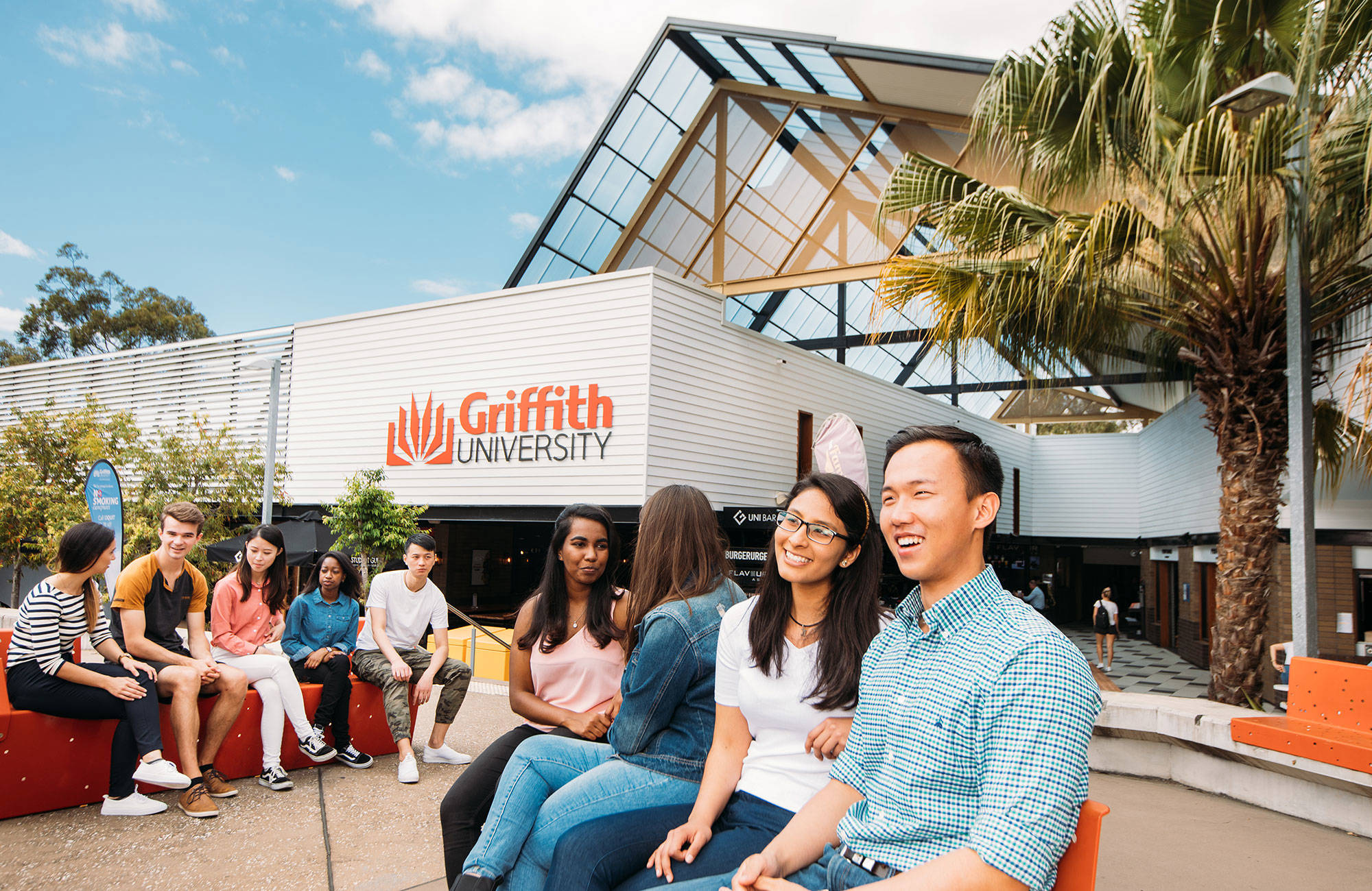 International Students Talking At Griffith University