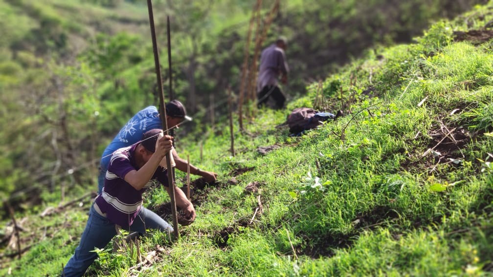 Villagers in Nicaragua working on the MyClimate reforestation project