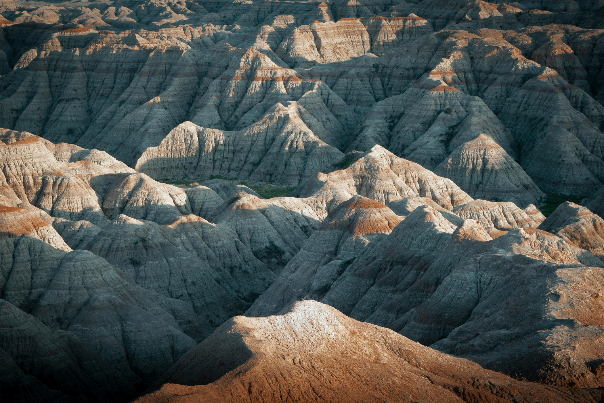 Coloured And Layered Rock Formations In Badlands National Park In South Dakota USA