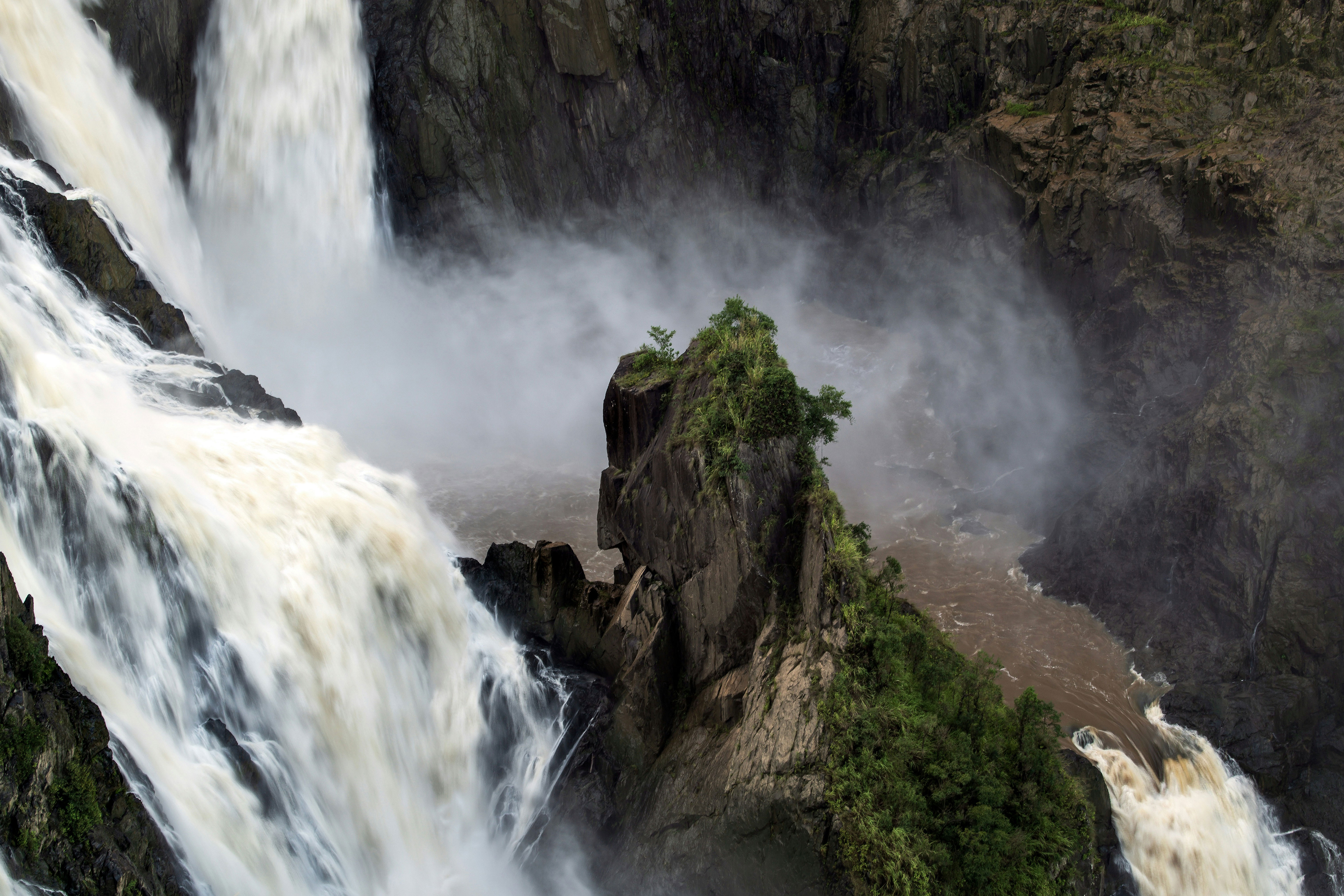 Enormous tumbling waterfalls in Kuranda, North Queensland, Australia