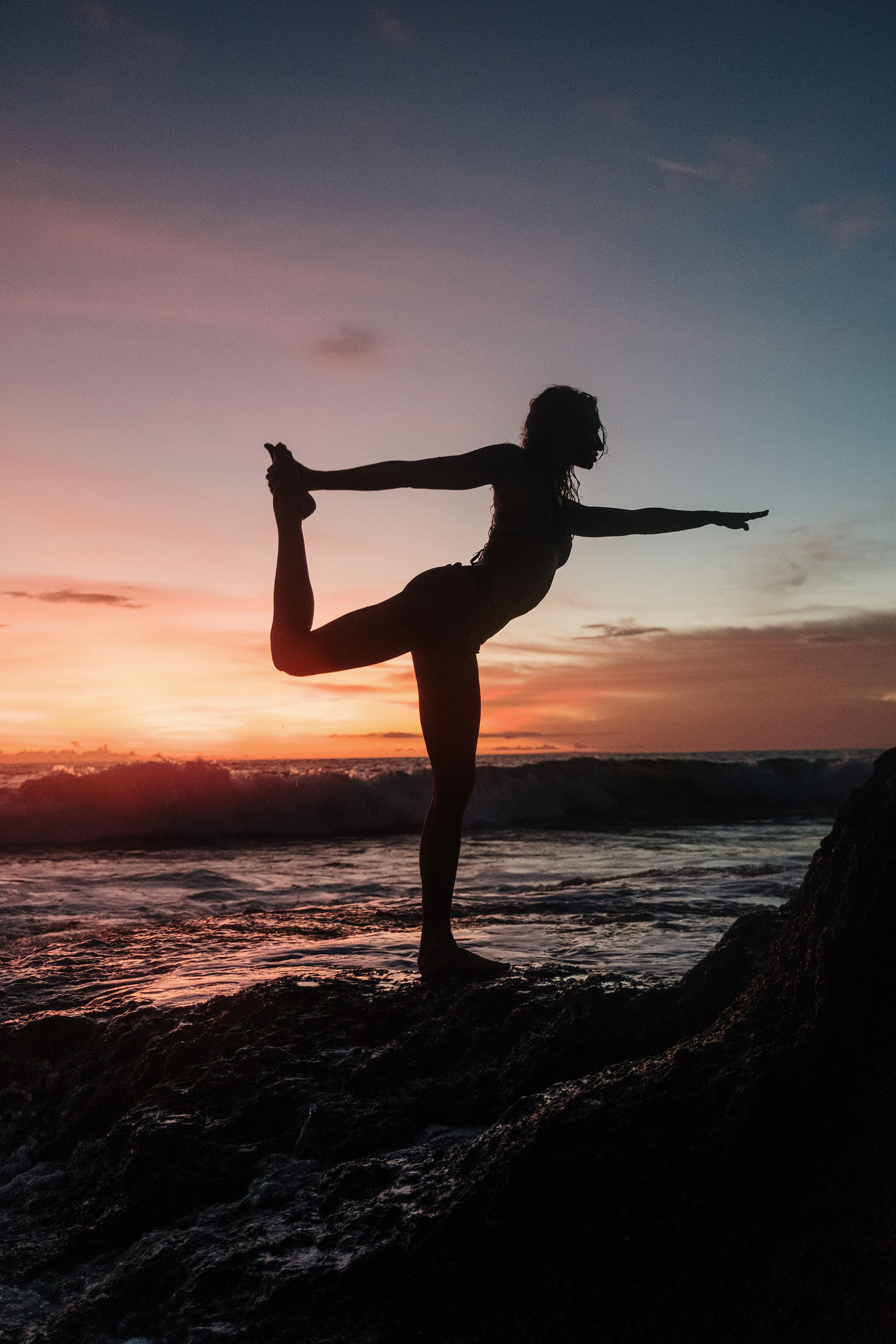 Yoga In Sunset On Beach