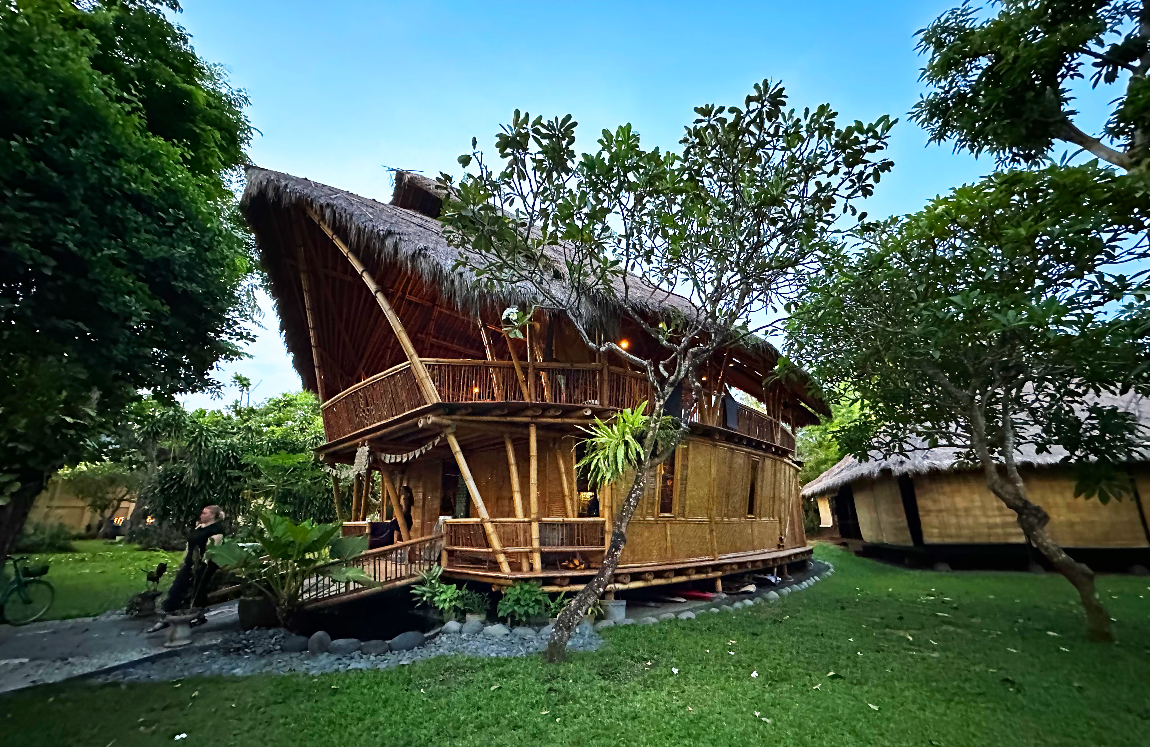 Bambo yoga studio in green surroundings on Bali, Indonesia