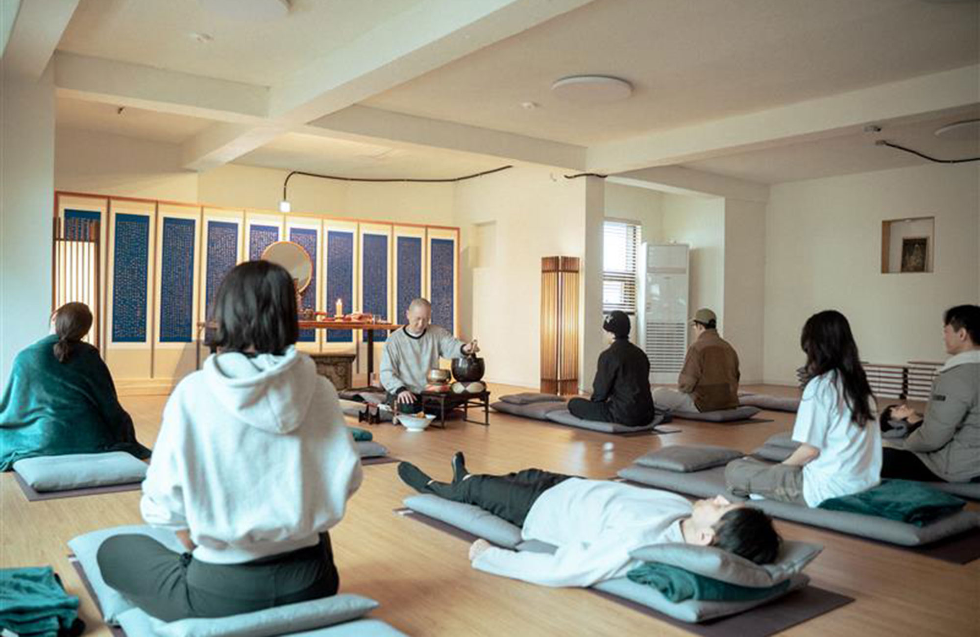 Yoga and meditation while volunteering in South Korea