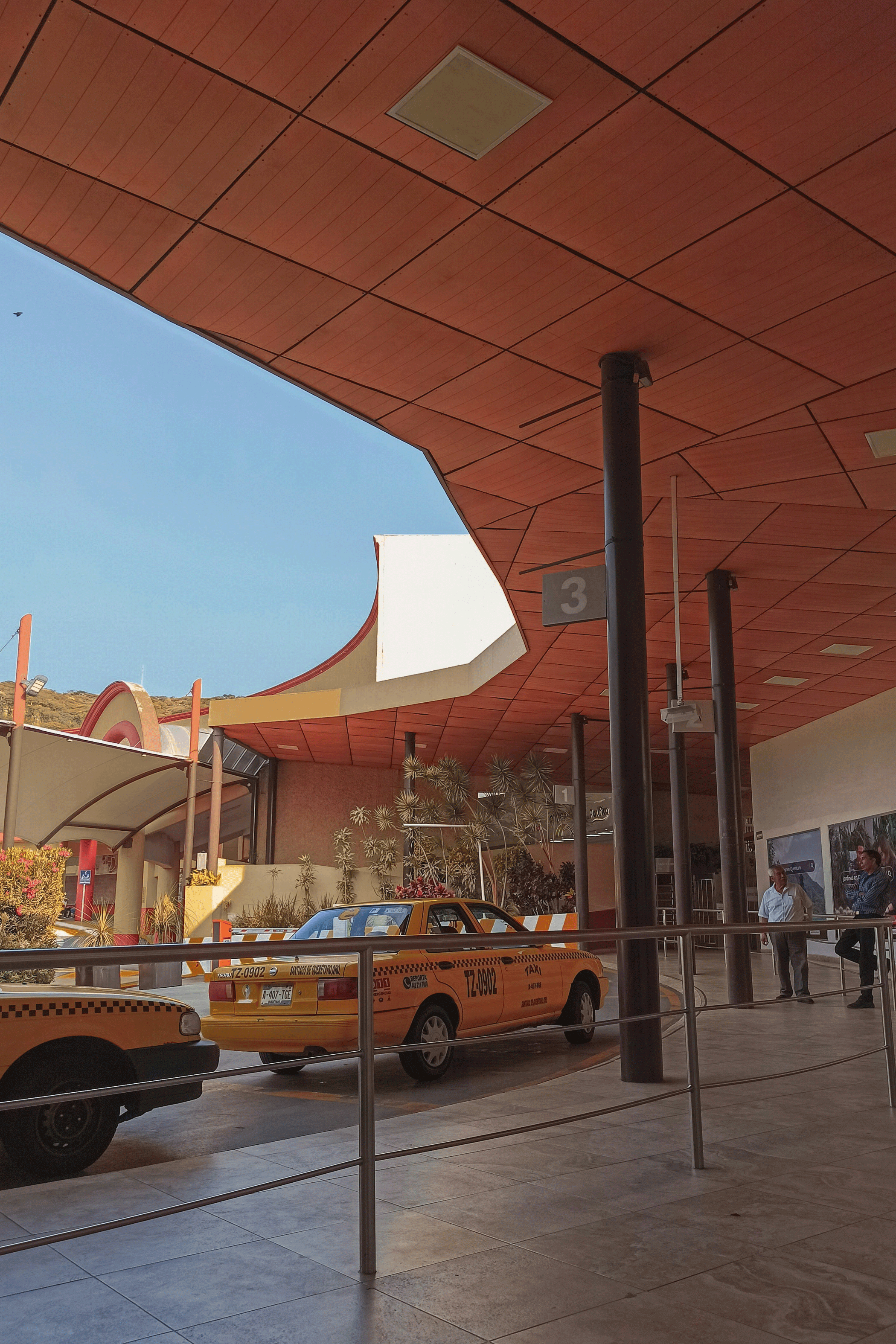Taxis At Querétaro Bus Station In Mexico