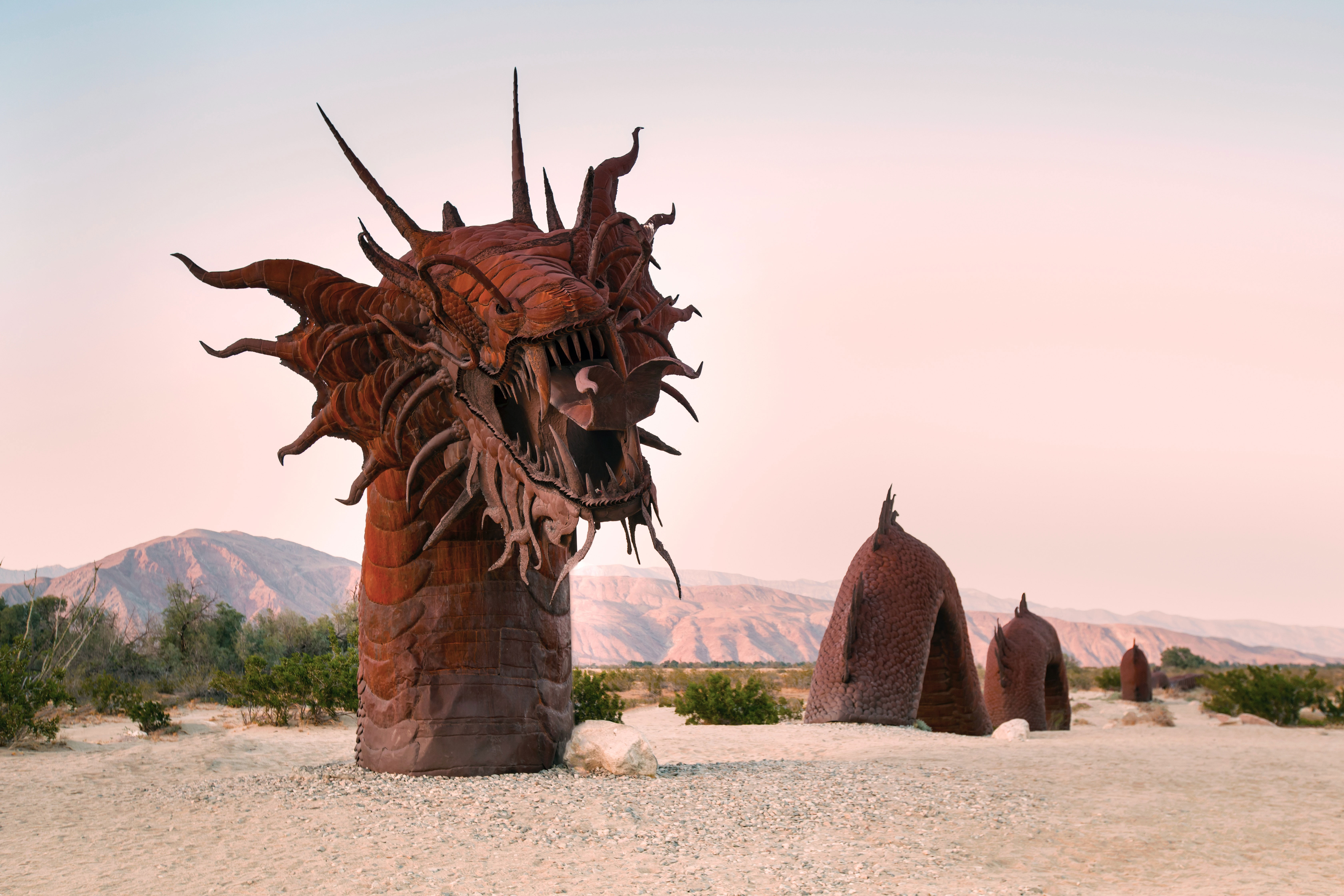 Iron sculptures in the desert at Anza Boreggo National Park